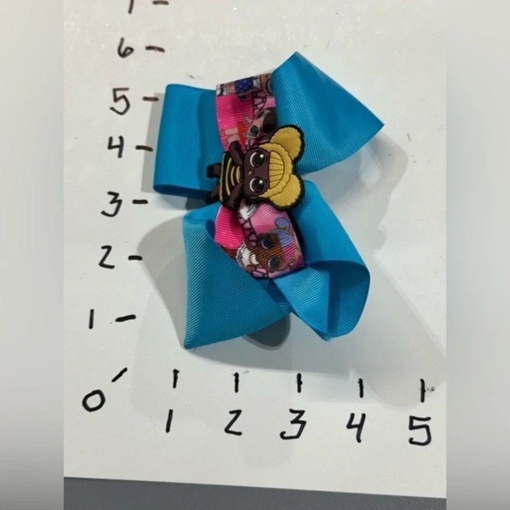NEW girls hair bow clip‎ accessory LOL ribbon pinwheel barrette